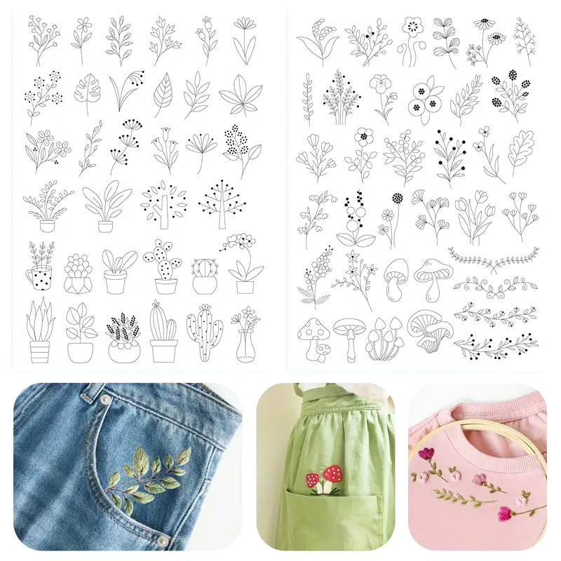Embroidery Stabilizer Backing - Wateroplosbare stabilisator borduurpatroon, Bijbelbloem Stick &