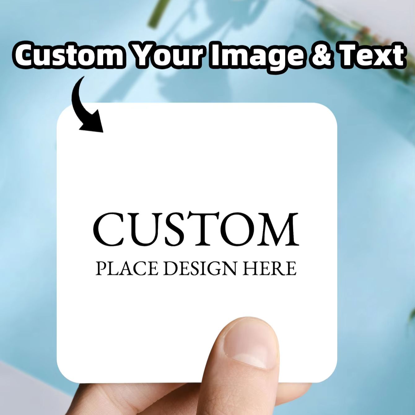 Commercial Printing Business - 1-100 stuks gepersonaliseerde vierkante waterdichte stickers