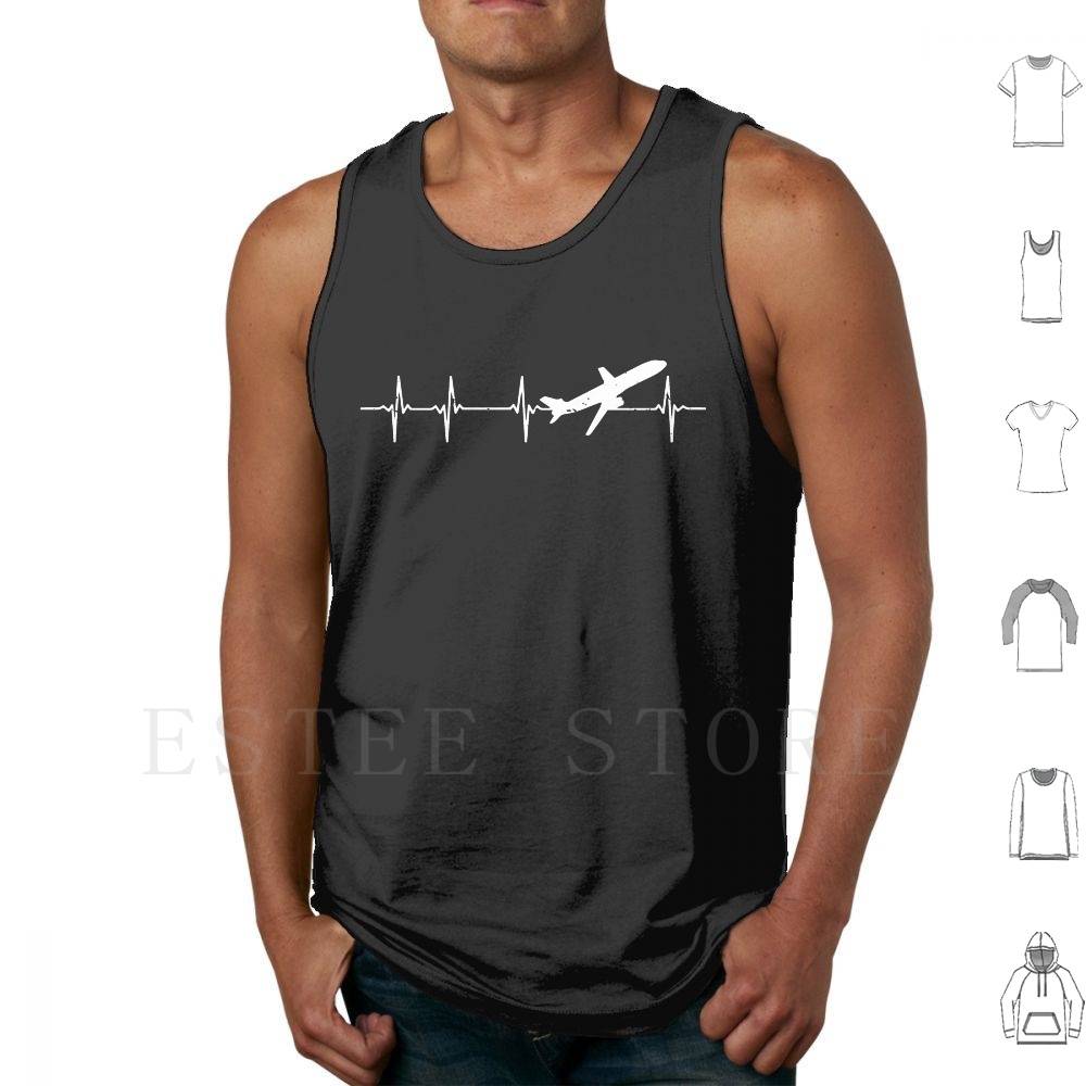 Vliegtuig Ekg Tank Tops Vest M - Commercial Printing Business recensie en prijs